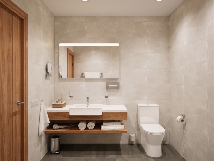 房间里有镜子和洗手池描述已自动生成